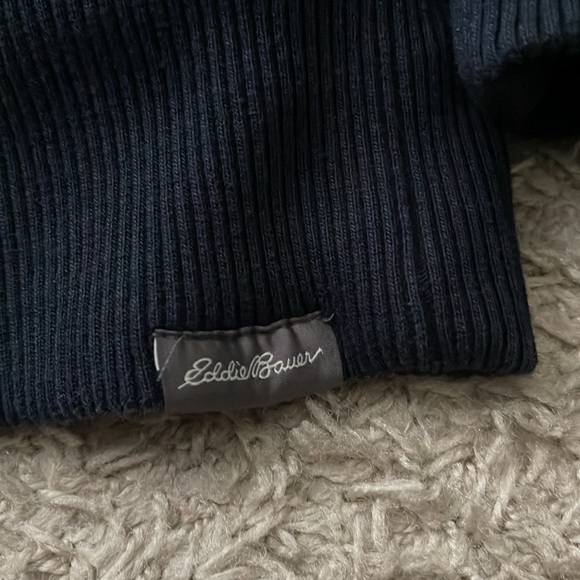 EUC Men’s Eddie Bauer Blue Striped Sherpa Lined Zip Up Jacket Size XL Tall - Picture 5 of 9